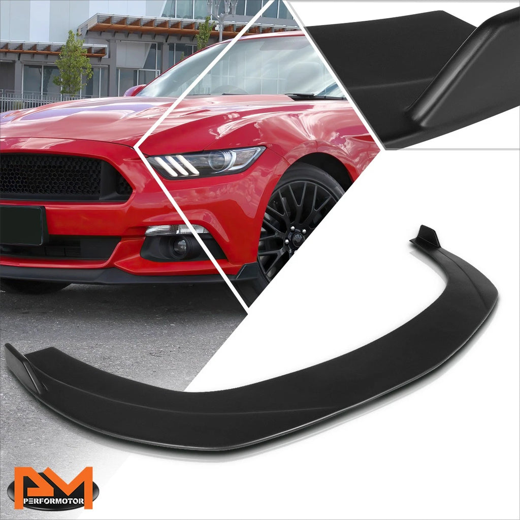 Matte Black Front Bumper Lip Spoiler for Ford Mustang (2015–2017)
