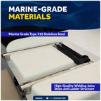 2 Step Telescoping Boat Ladder for Over Platform (Universal Fit)