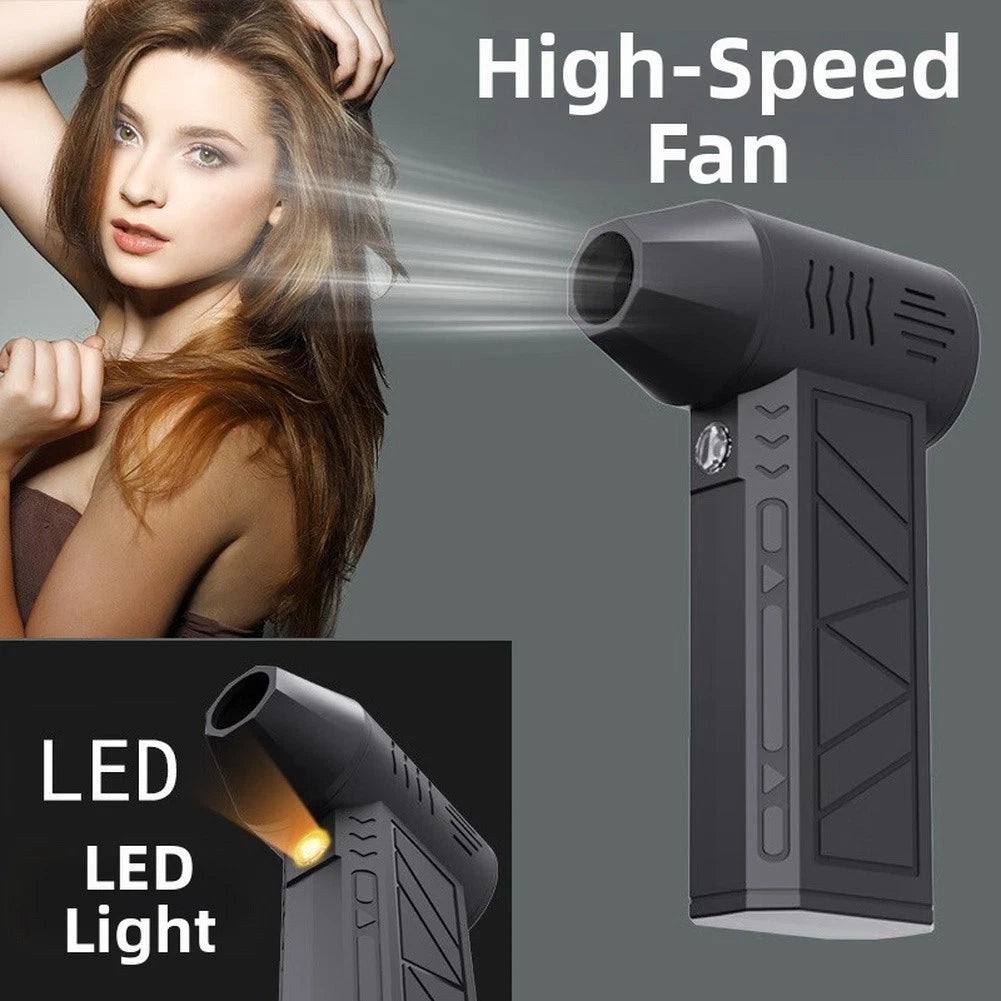 4 Speed Portable Fan with Brushless Motor and LED for Outdoor Use