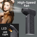4 Speed Portable Fan with Brushless Motor and LED for Outdoor Use