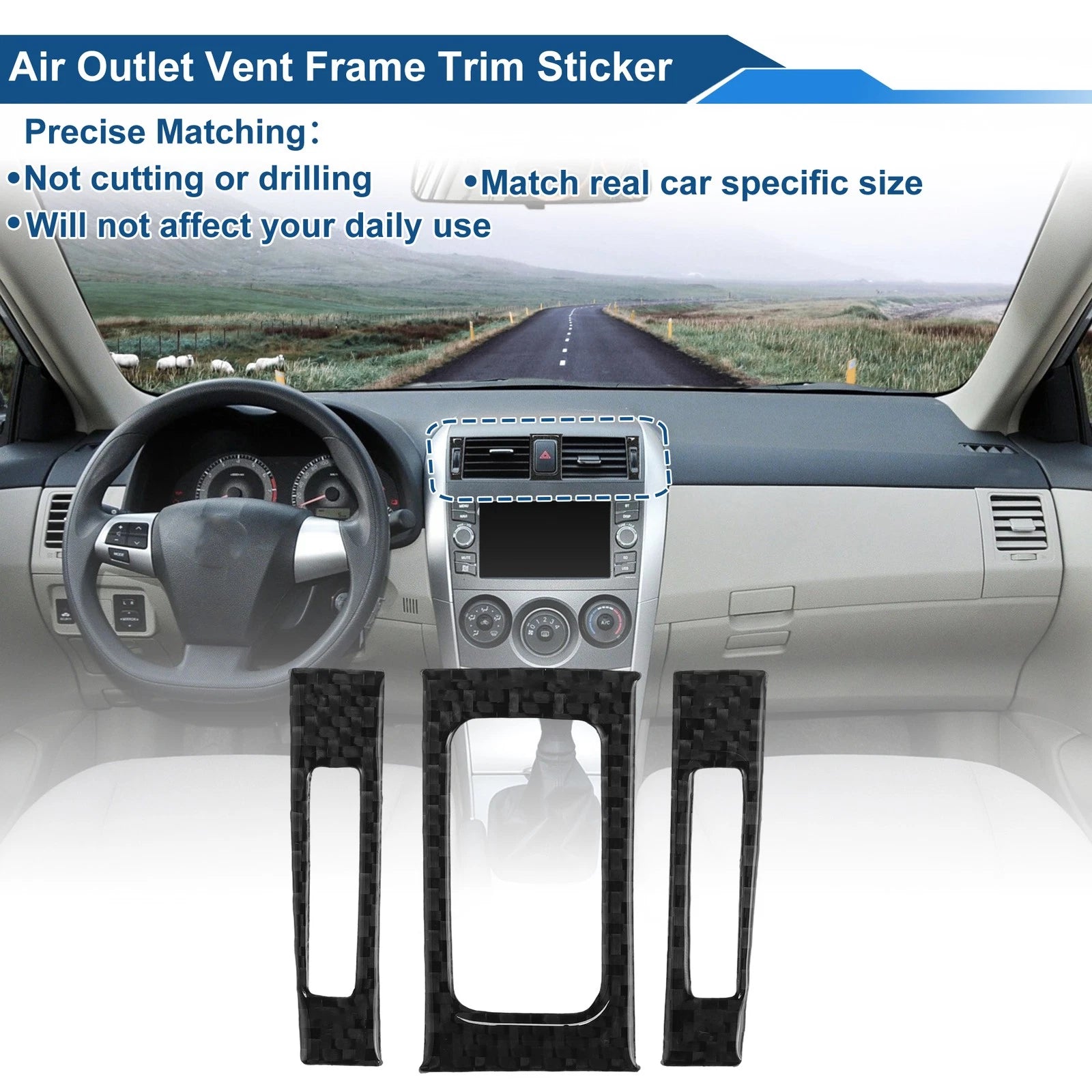 Set of 1 Air Condition Outlet Vent Trim Cover Frame for Toyota Corolla (2009–2013)