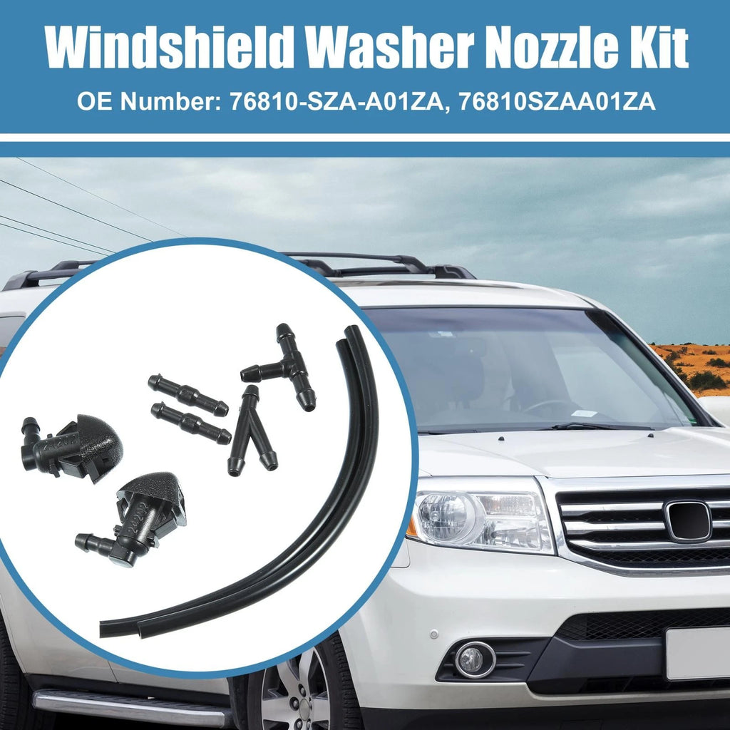 Set of 2 Windshield Washer Nozzles for Honda Pilot (2009–2015) 76810-SZA-A01ZA Black