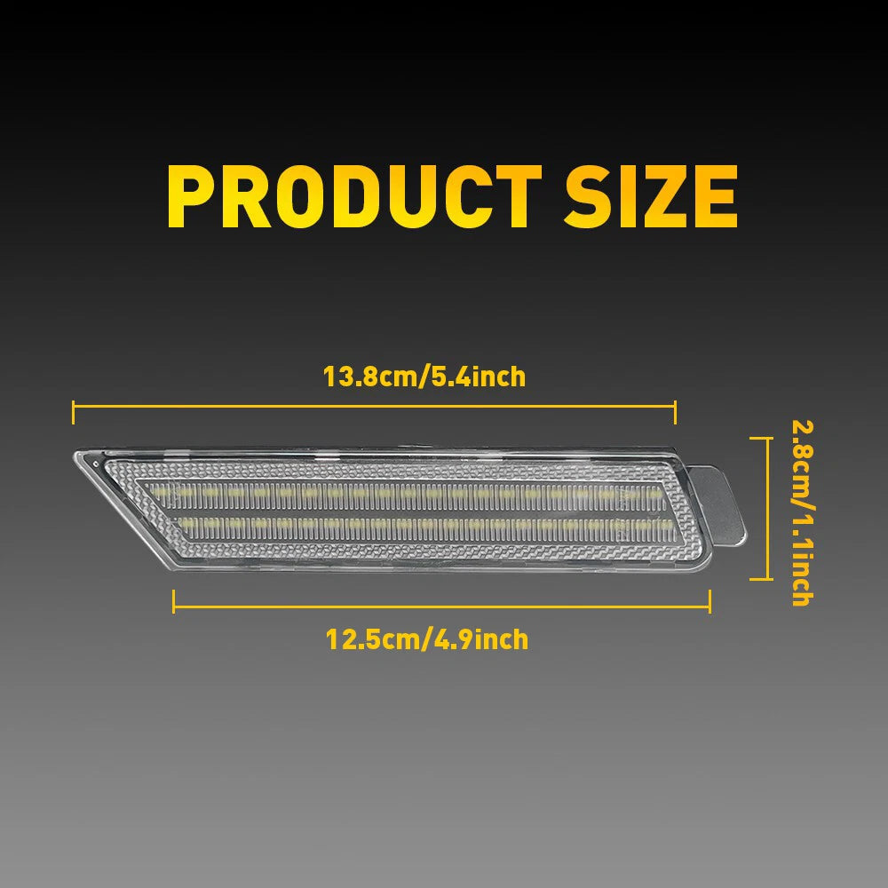 Set of 2 White LED Side Marker Lights for Chevy Camaro (2010–2015)