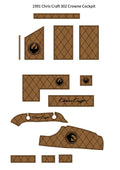 EVA Foam Faux Teak Deck Floor Mat for Chris Craft 302 Crowne (1991)