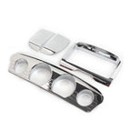 Chrome Tri Line Gauge Stereo Accent Trim Covers for Harley Electra Glide (2014–2023)