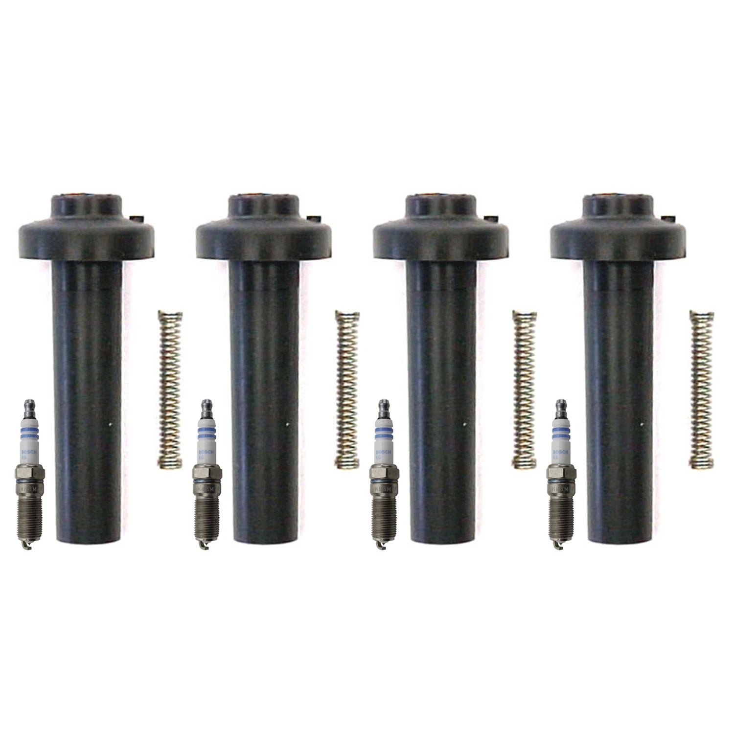 Set of 4 Bosch Double Platinum Spark Plugs & Denso Ignition Coil Boot Kit for Vue 2.2L L4 (2002–2004)