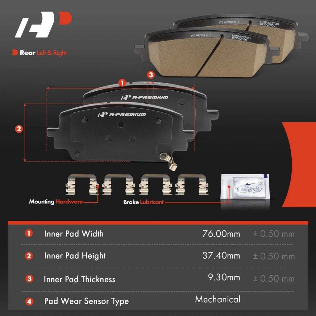 Set of 4 Front Ceramic Brake Pads for Kia Sorento Hyundai Santa Fe (2021–2023)