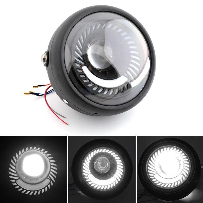 6.5" Projector White Light LED Headlight Lamp for Cafe Racer Custom Bobber