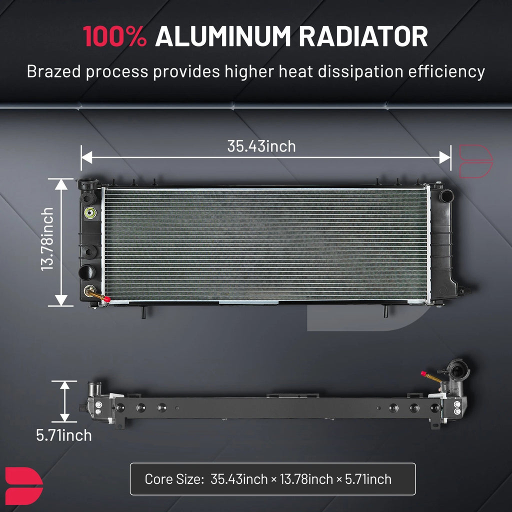 Aluminum Radiator for Jeep Wagoneer Comanche Cherokee 4.0L (1987–2001)