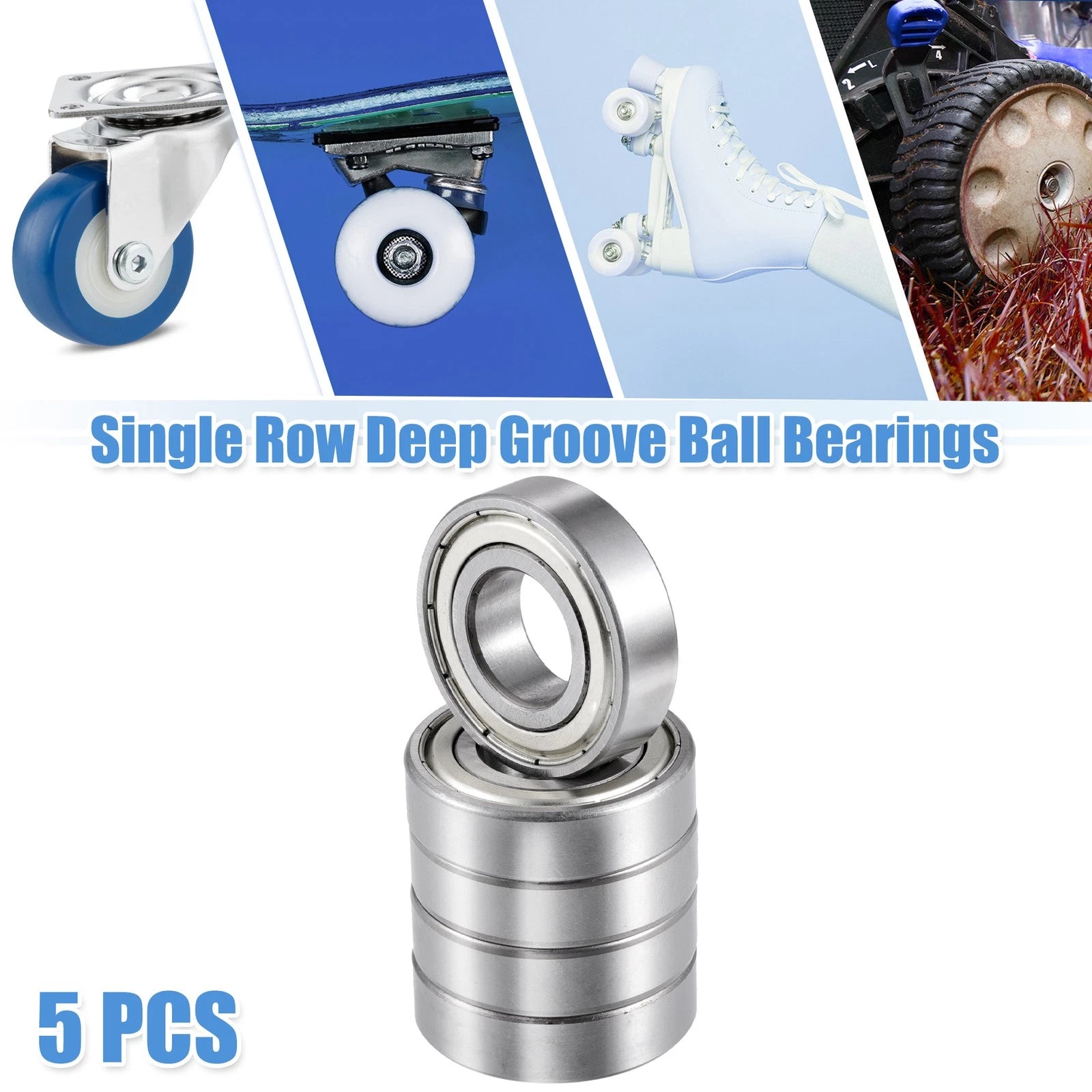 5 Pcs R12ZZ Deep Groove Ball Bearings for Car (19.05x41.275x11.113mm)