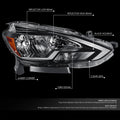 OE Style Right Passenger Side Headlight Assembly for Nissan Sentra (2016–2019)
