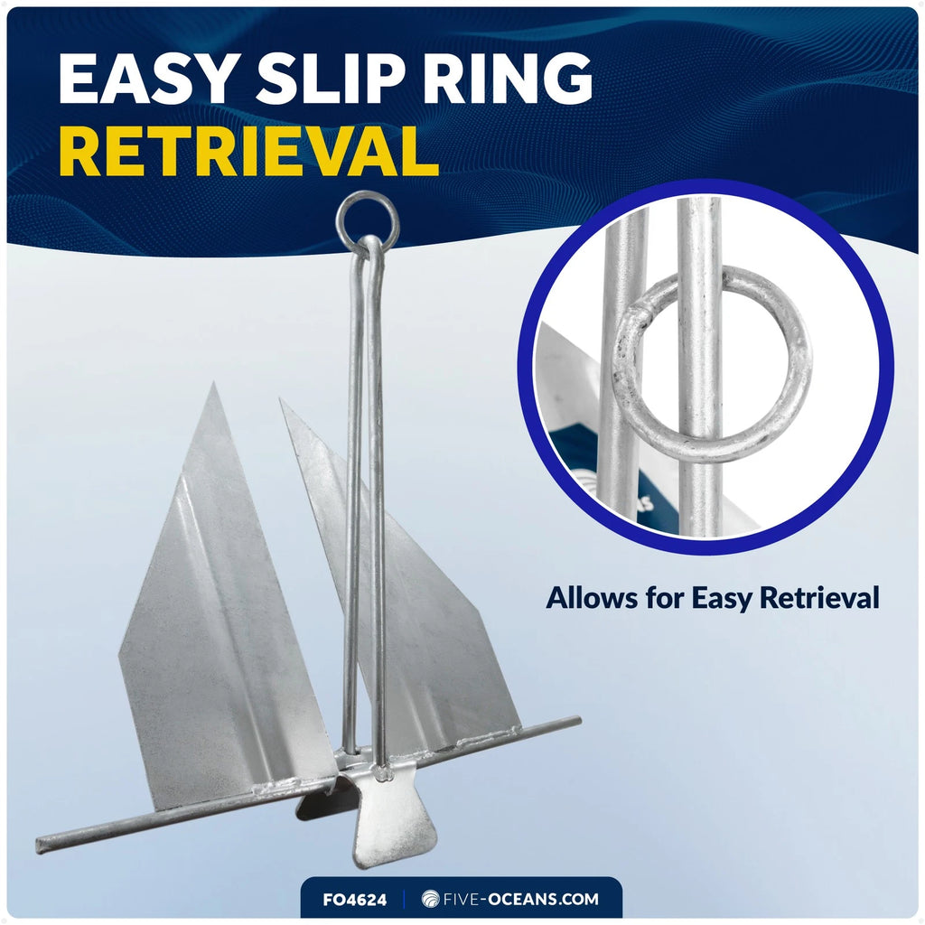 Fluke Anchor for Slip-Ring (8 lb) - Hot Dipped Galvanized Steel - FO4624