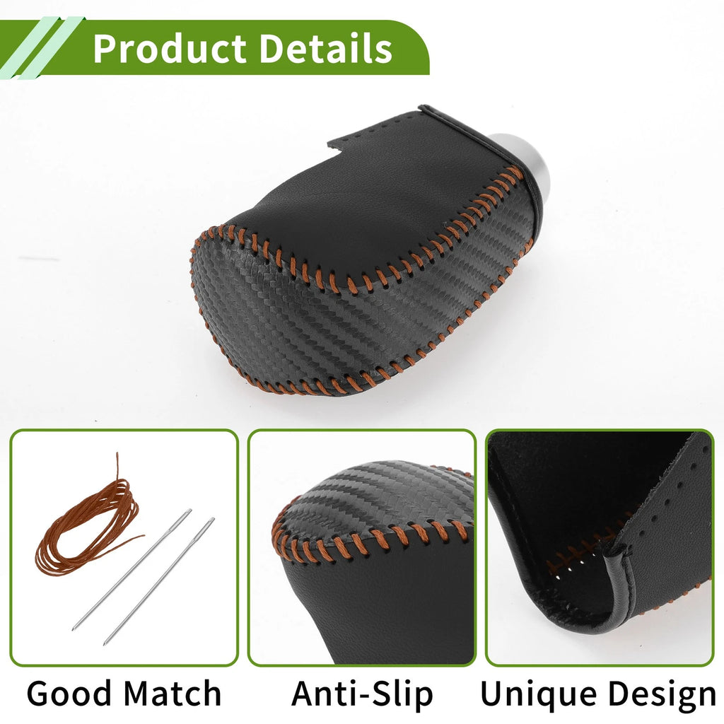 1 Pc Gear Shift Knob Cover for Mazda 6 Wagon (2013–2021) Black Carbon Fiber