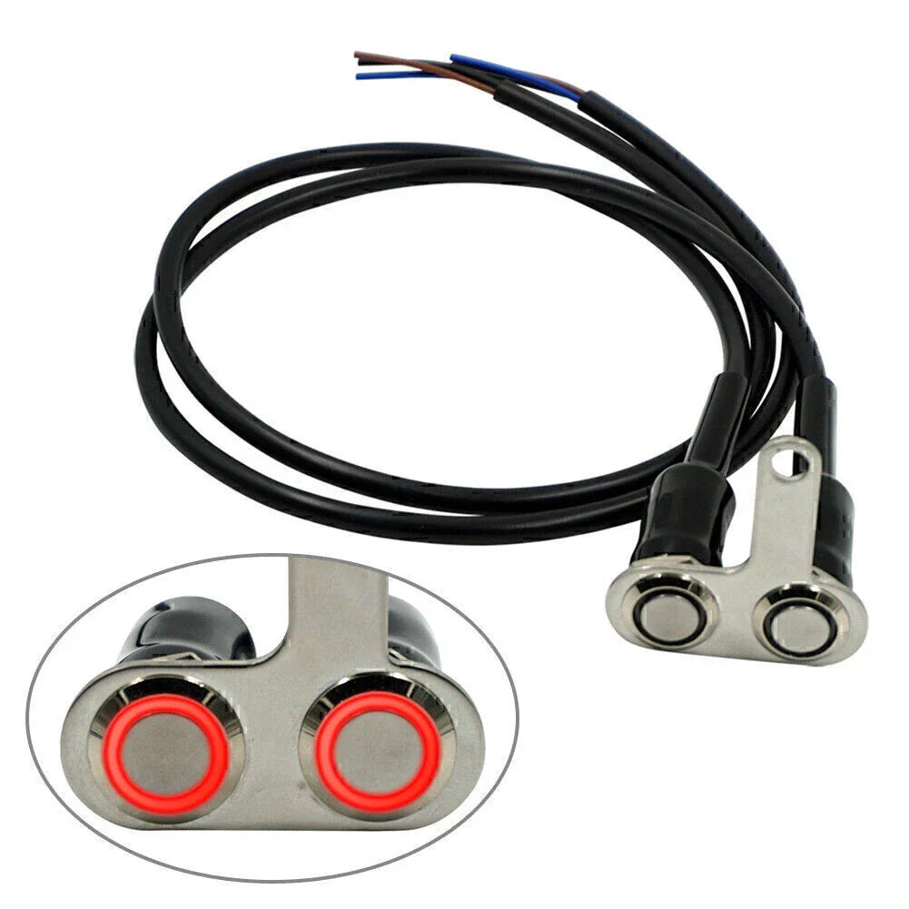 12V Red LED Motorcycle Handlebar Switch - Waterproof
