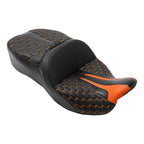 Driver & Passenger Seat for Harley Electra Glide (2009–2023) Black Orange