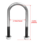 Set of 4 Trailer U Bolt Kit for 2 Inch Axle Tube (6 Inch Long)