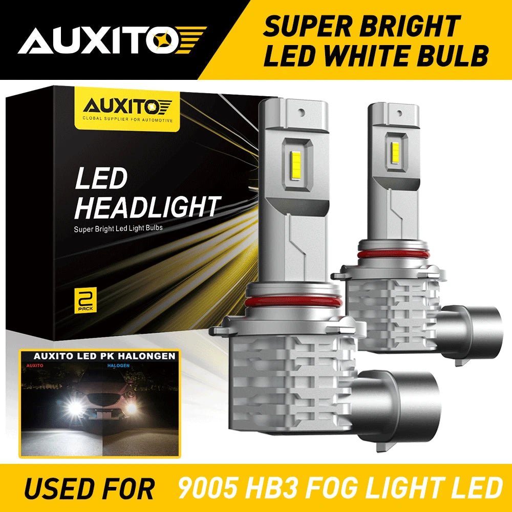 2X AUXITO 9005 HB3 LED Headlight Bulbs for Various Vehicles