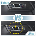 2pcs Carbon Fiber Inner Door Handle Bowl Cover for Ford Mustang (2015–2020)