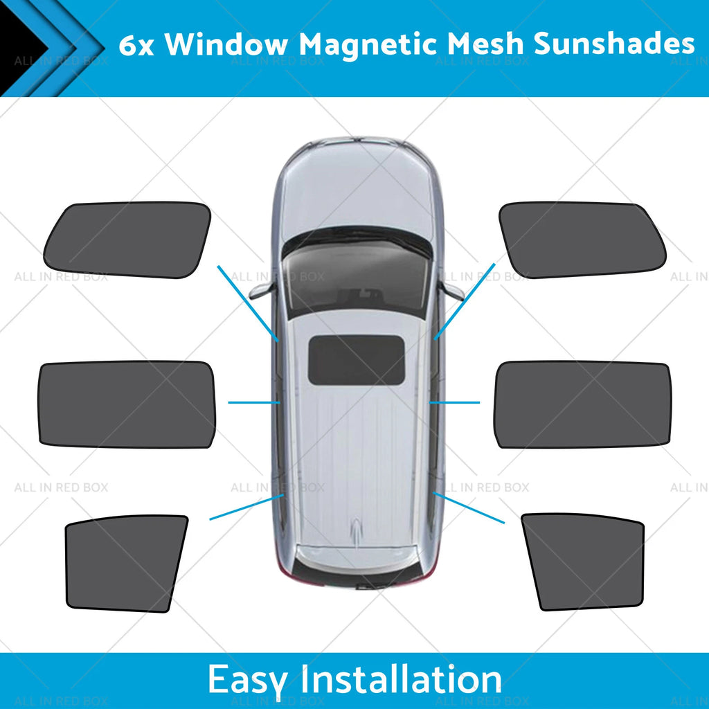 6x Window Magnetic Mesh Sunshades for Kia Carnival YP (2015–2020)