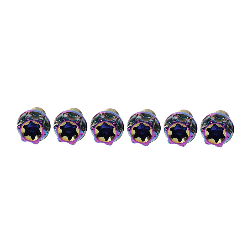 Set of 6 M10x30mm Torx Head Flange Screws for Motorcycle Bike