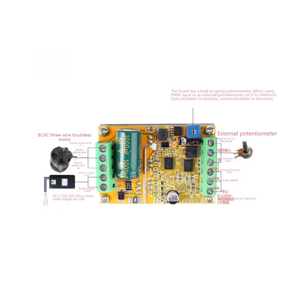 Three Phase Motor Driver Board 380W for BLDC Motors (Air Cooling)