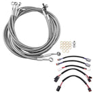 14" Chrome Extended Stainless Cable & Brake Line for Harley Touring (2017–2020)