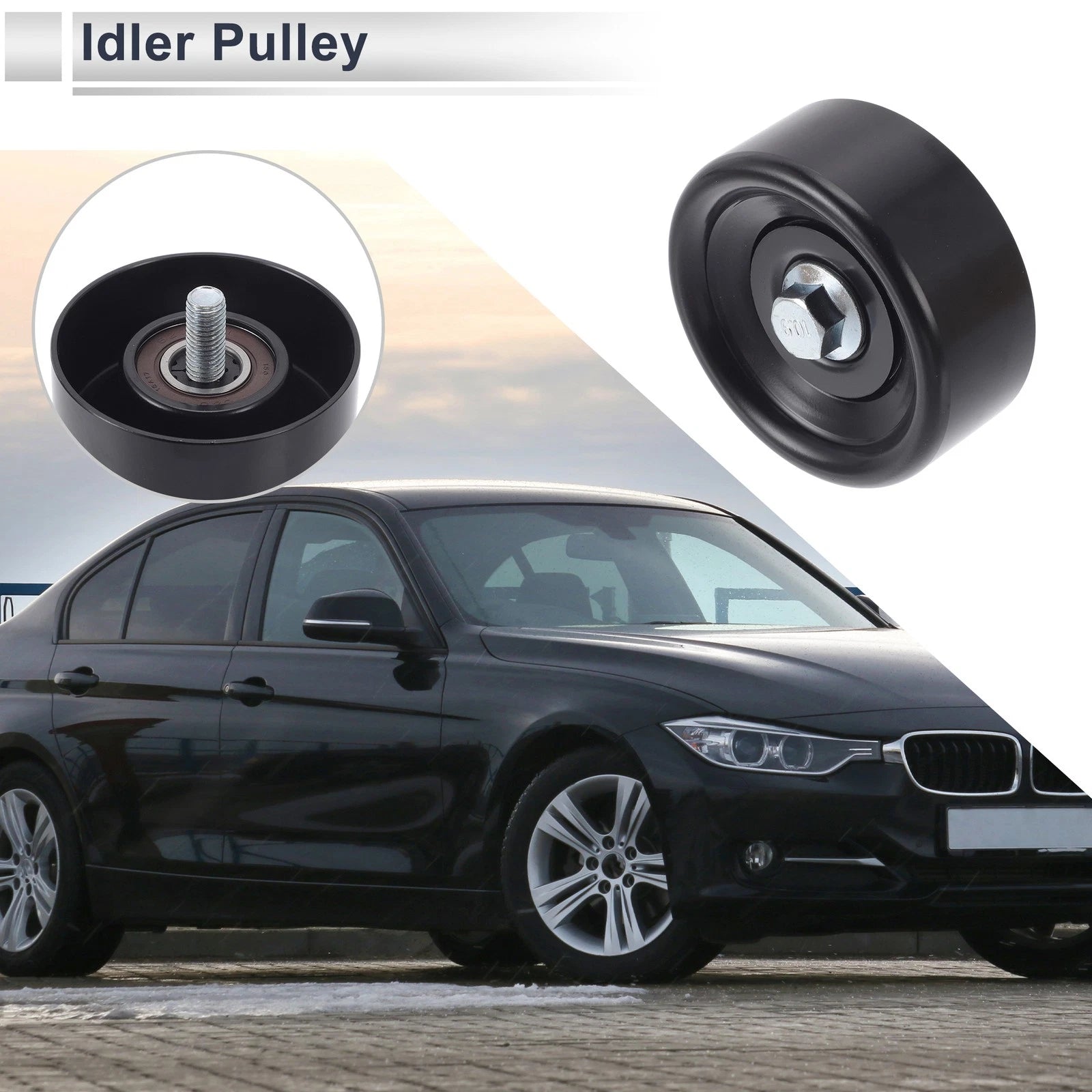 Drive Belt Idler Pulley for Chevrolet Silverado (2013–2021) No. 24506756 Black