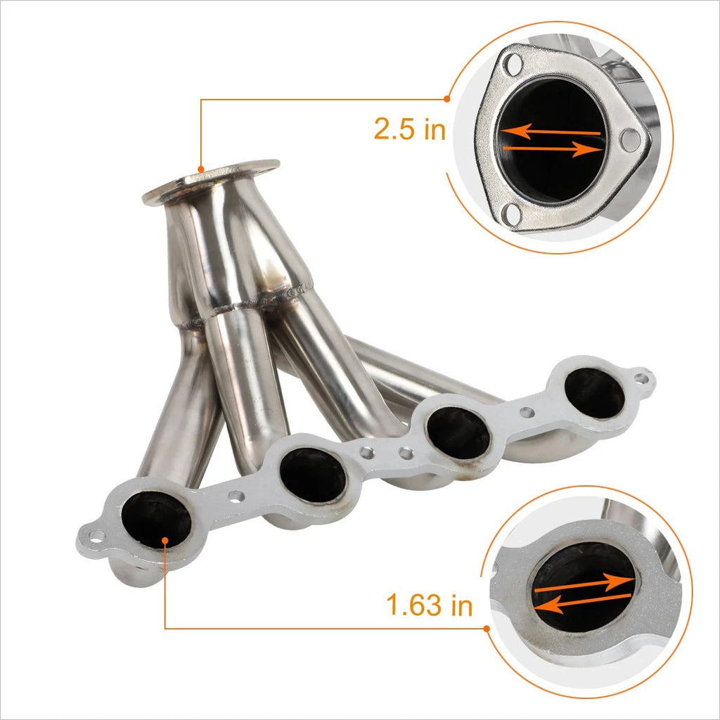 Exhaust Header Manifold Kit + Gaskets for Chevy Small Block SBC LS1 LSX