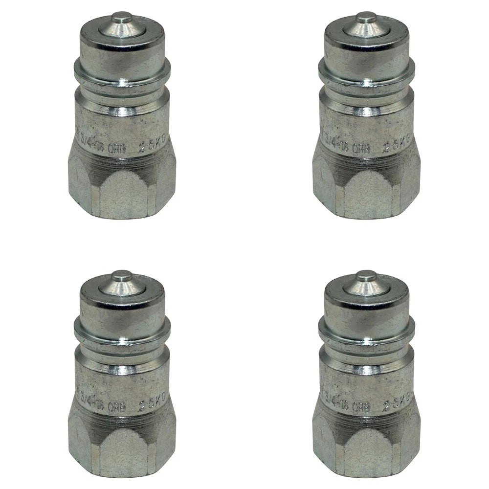 Set of 4 Hydraulic Male Tip Poppet 3/4"-16 ORB x 1" Hex Shoulder DR10008