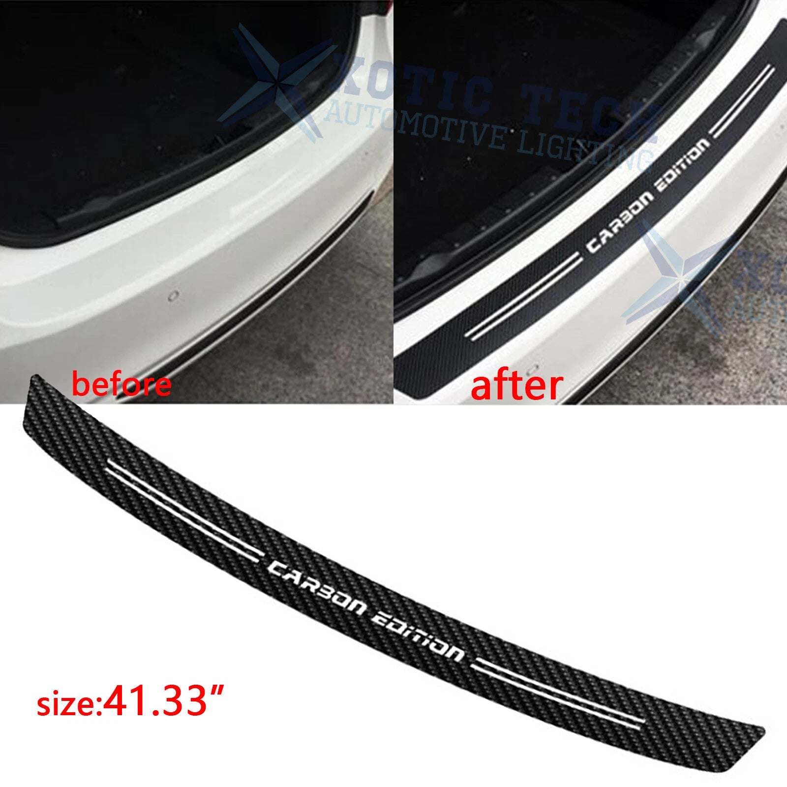 Carbon Fiber Pattern Film Trunk Guard Plate for Audi (2011-2016)