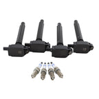 Set of 4 Ignition Coils & 4 Spark Plugs for Chrysler Dodge Jeep (L4)