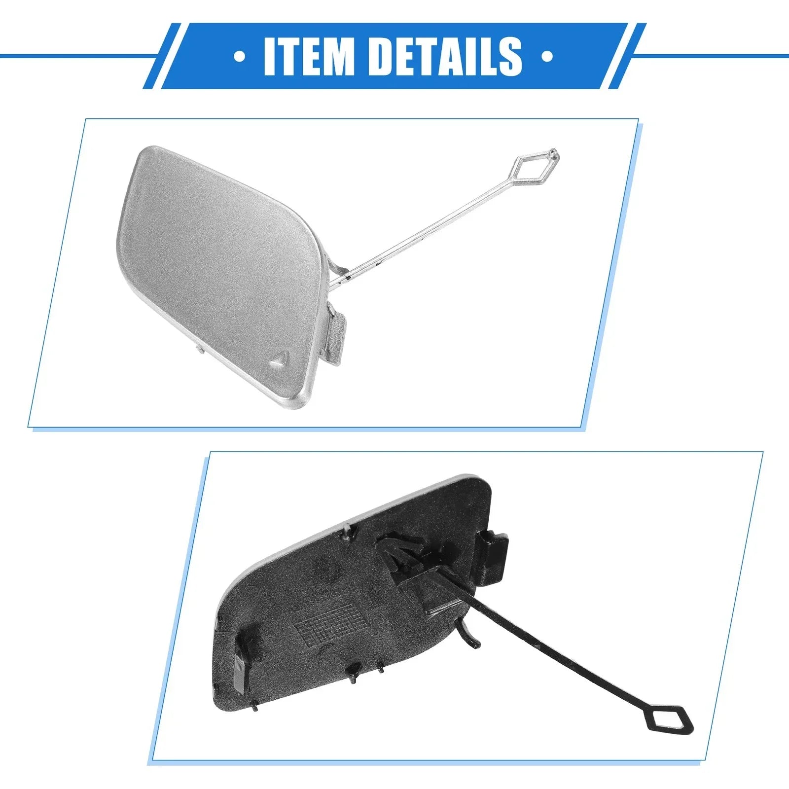 Front Bumper Tow Hook Cover for Mercedes-Benz R350 (2011-2012) Silver Tone