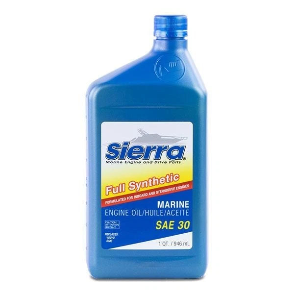 1 Qt Sierra SAE30 4-Stroke Full Synthetic Marine Oil (18-9410-2)