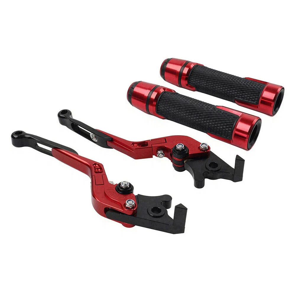 Red Extendable Brake Clutch Lever Grip Set for Yamaha YZF R1 R6S (2004-2023)