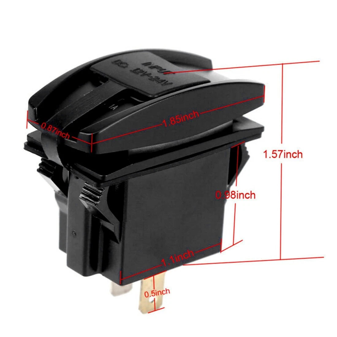 Dual USB Charger with Blue LED Light for Car Boat