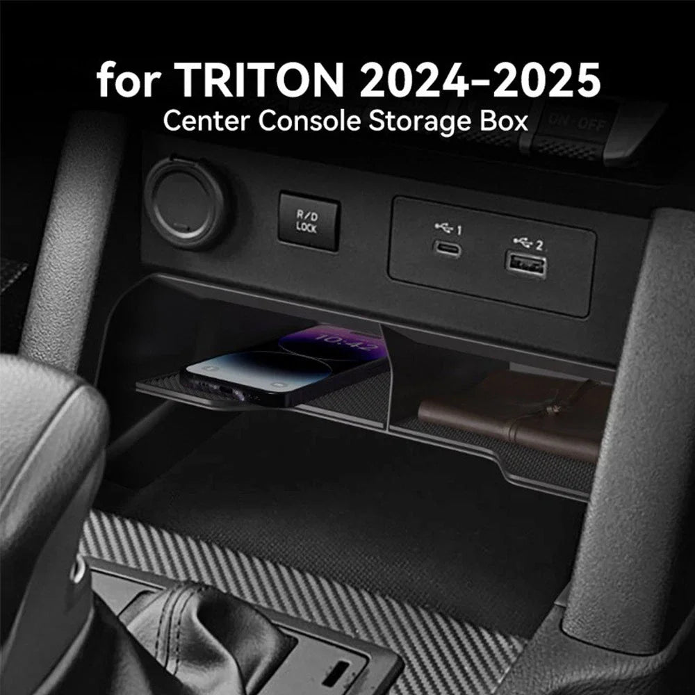 Center Armrest Storage Box Organizer Tray for Mitsubishi Triton (2024-2025)