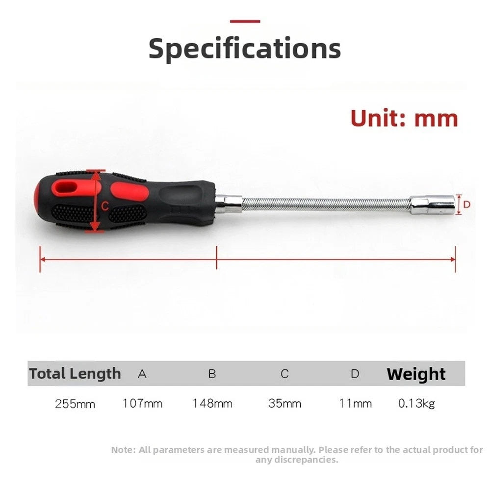 Flexible Shaft Hexagon Screwdriver for Hose Clamp (7mm)