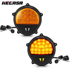 2PCS Black LED Front Turn Signal Parking Lights for Humvee M998 M35 (1985–1995)
