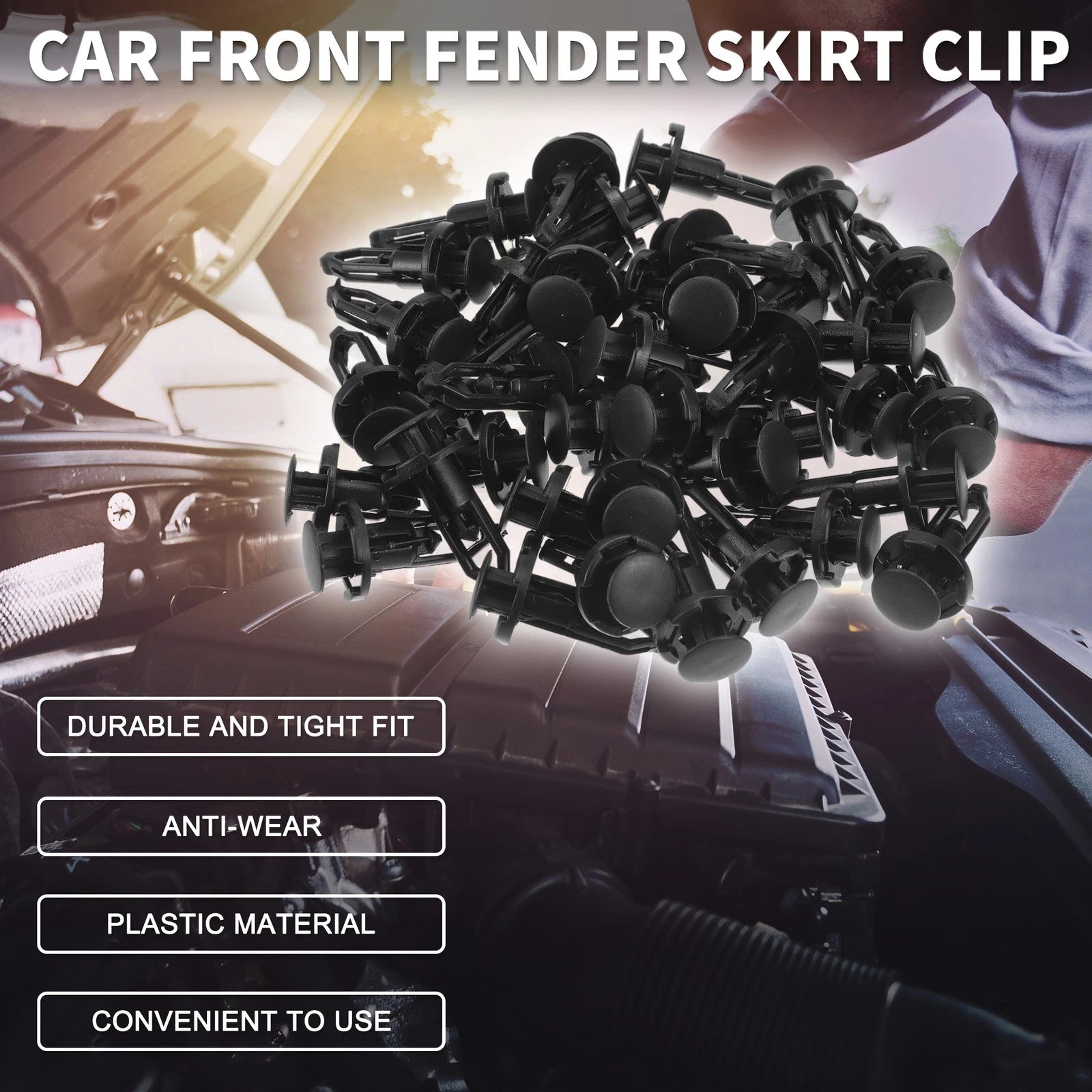 Set of 40 Front Fender Skirt Clips for Toyota 4Runner (2010–2023) & Avalon