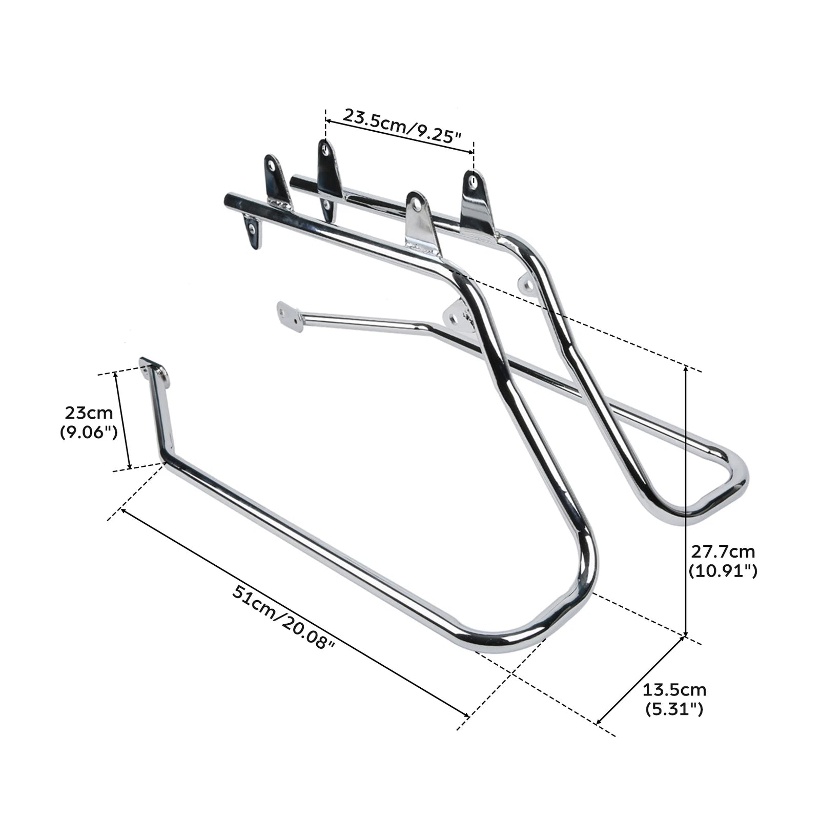 Saddlebag Conversion Brackets w/ Hardware for Harley Davidson Softail