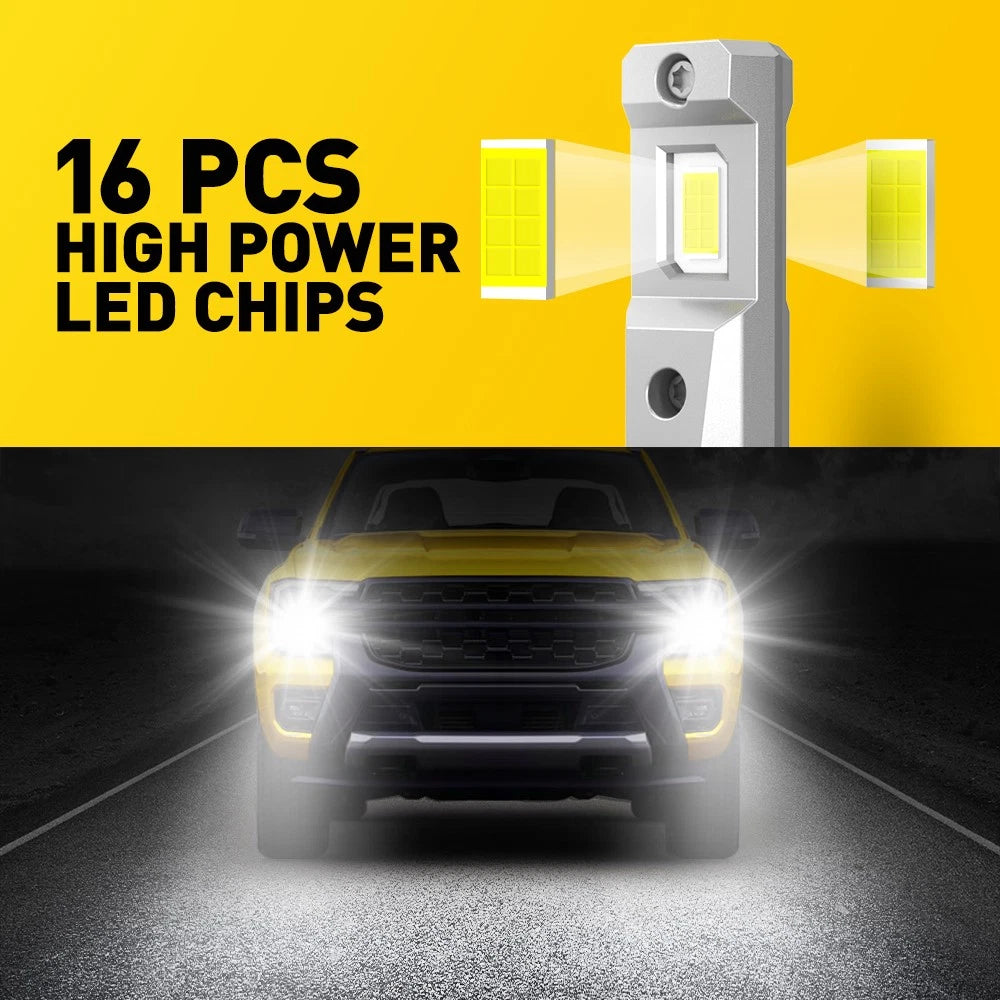 Set of 2 LED Headlight Bulbs for Combo 9005 + 9006 (High & Low Beam)