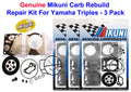 3 Pack Carburetor Rebuild Kit for Yamaha Wave Raider Venture (1996–1999)