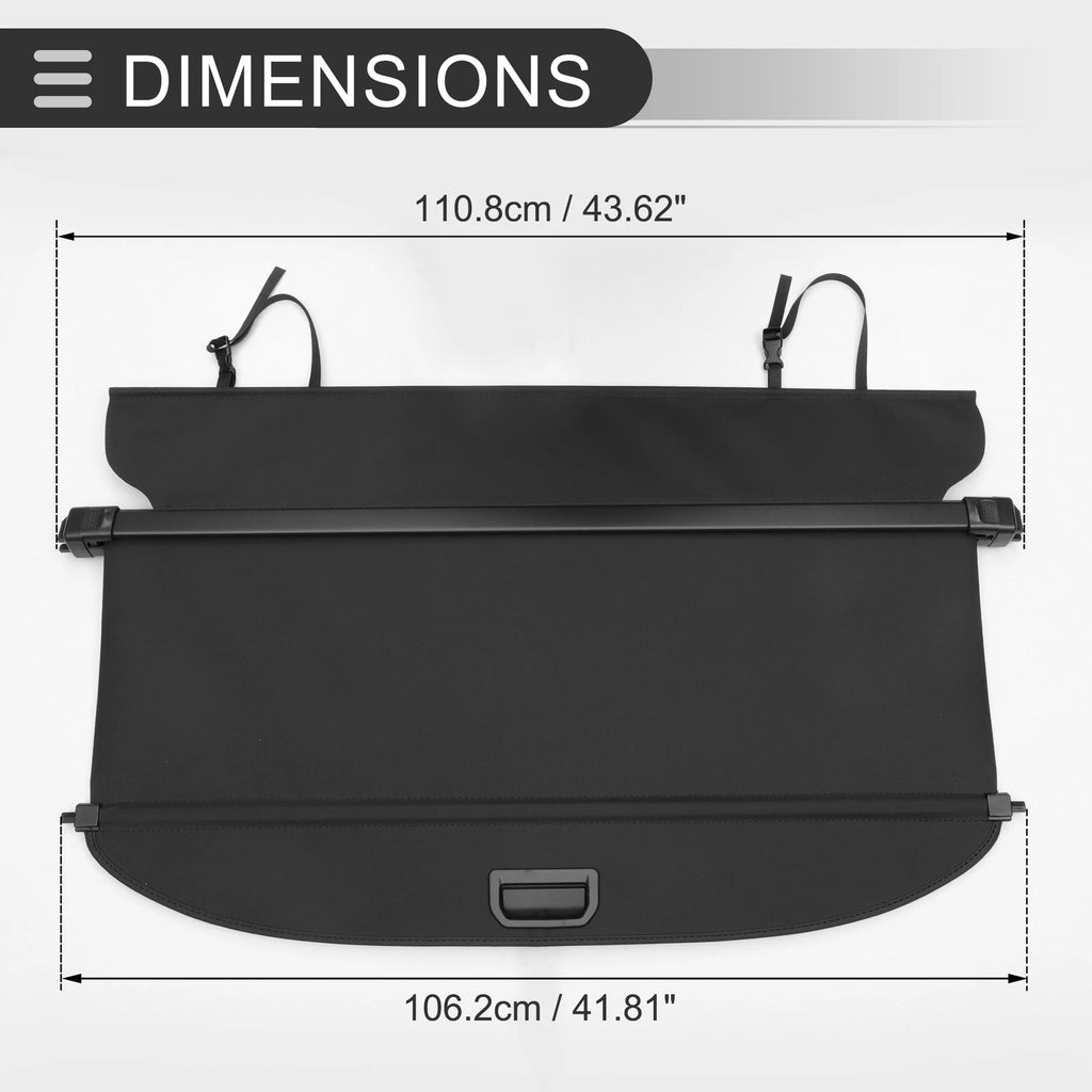 Retractable Cargo Cover for Honda HR-V (2015–2022) Gloss Black