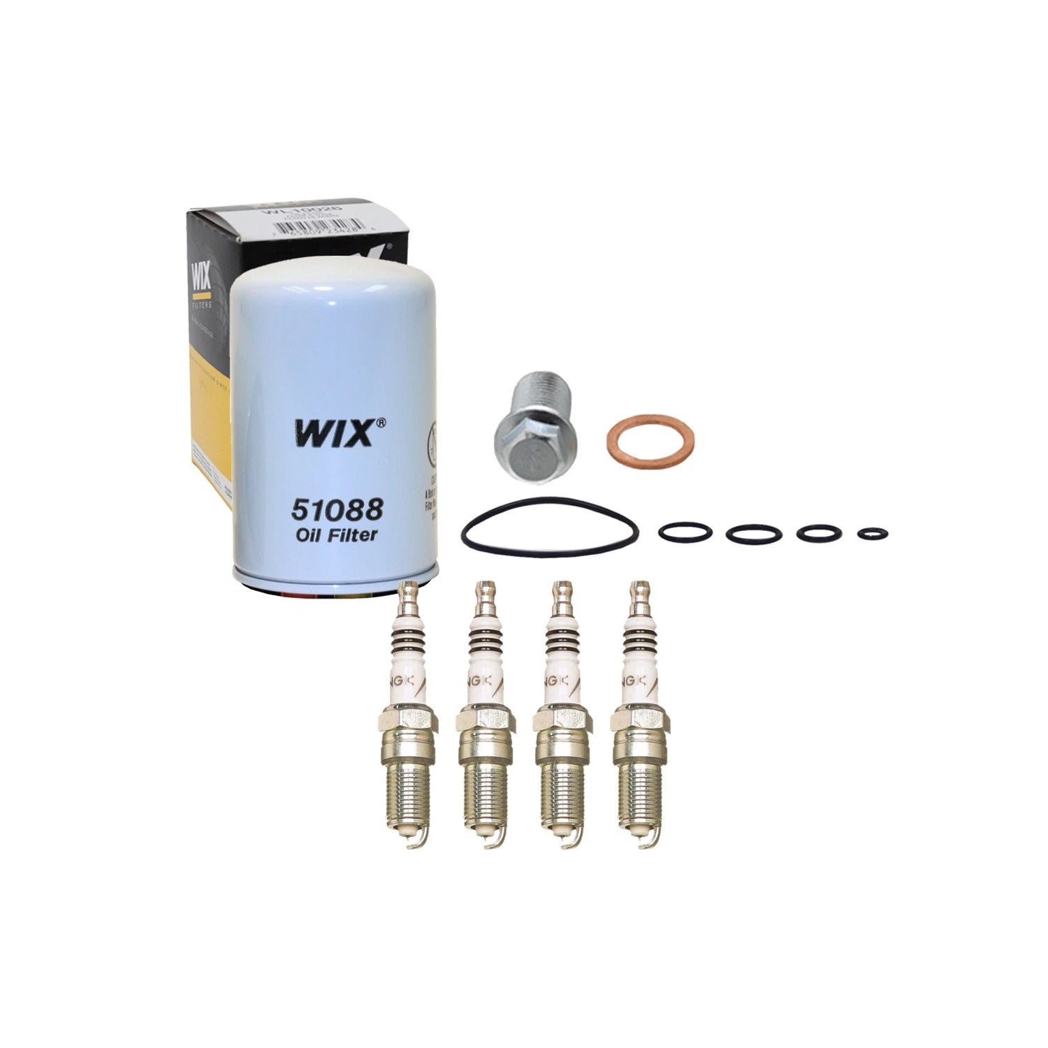 Wix Engine Oil Filter & NGK 4 Iridium IX Spark Plugs for W201 190E (1982–1993)
