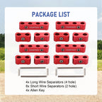 Set of 12 Red Spark Plug Wire Separator Dividers for Racing Car