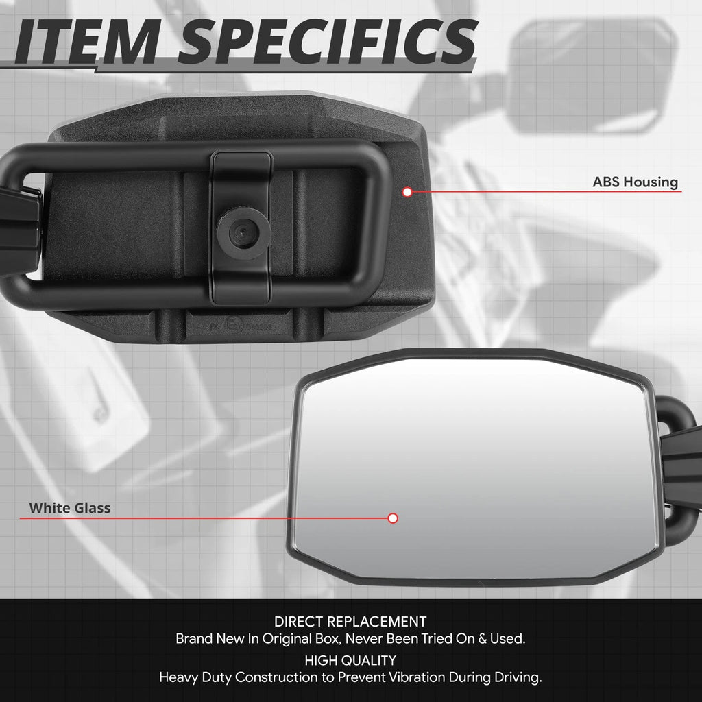 Universal UTV Side Foldable View Mirrors for Roll Cage Bar Mount