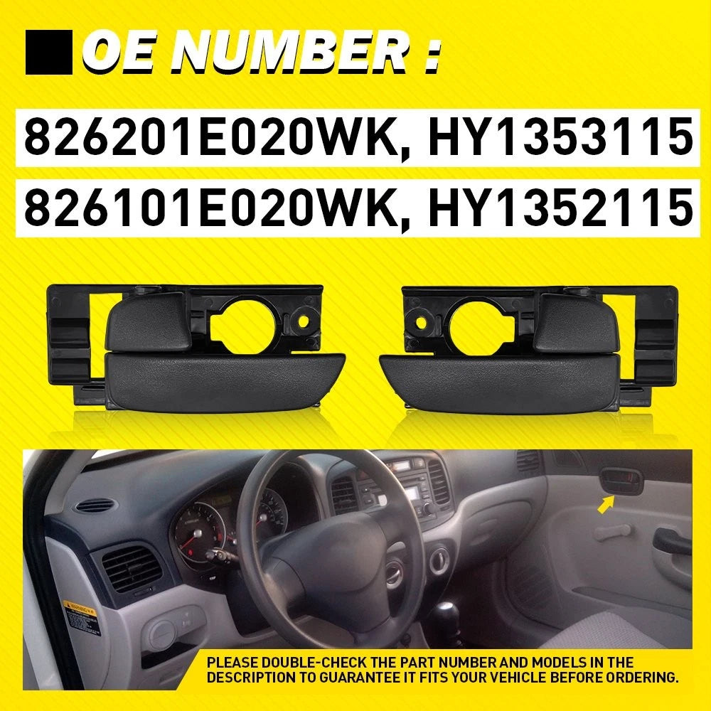 Interior Door Handle for Hyundai Accent (2007–2011) Front R+L Black