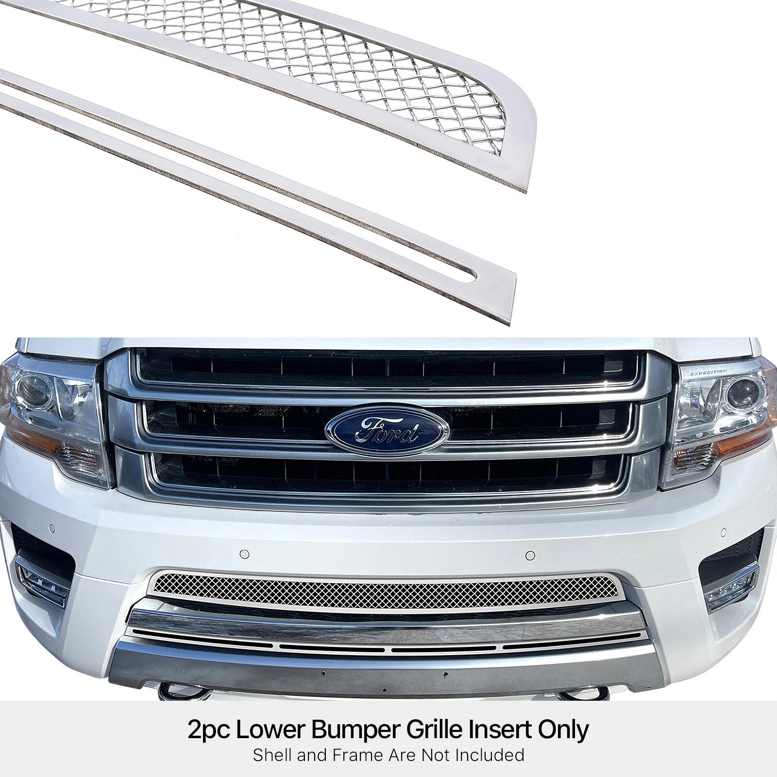 Stainless Chrome Mesh Grille Insert for Ford Expedition (2015-2017)