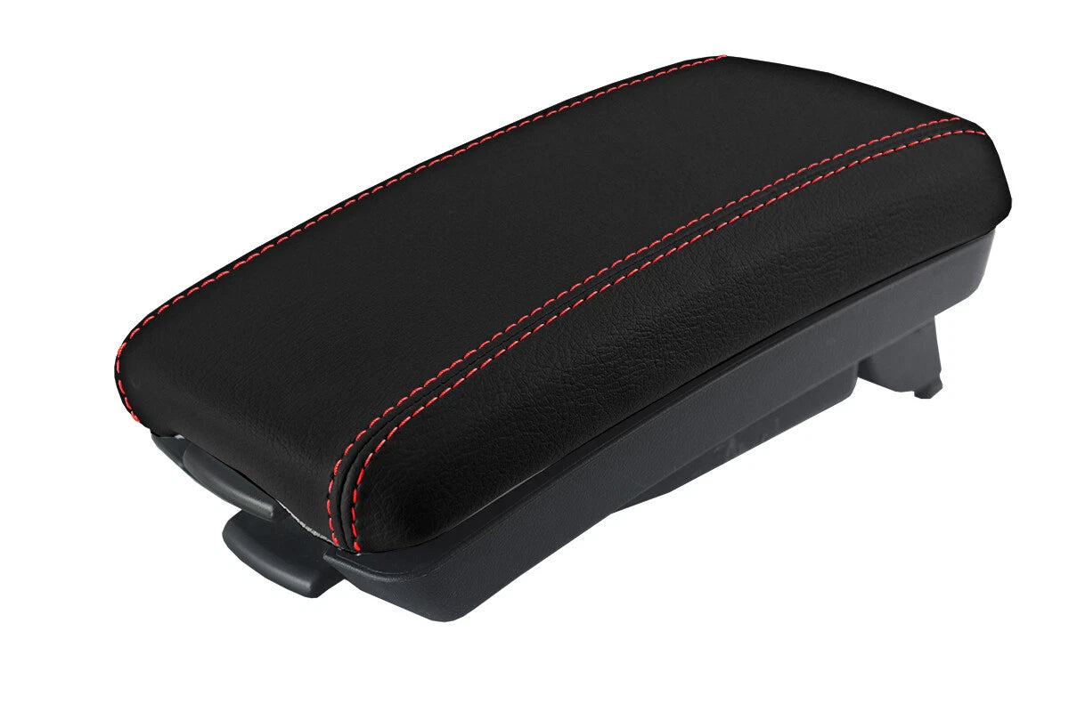 Armrest Cover for Kia Forte (2010–2013) Leather Red Stitch