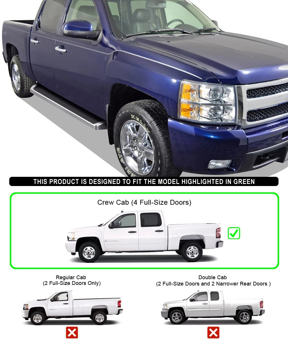 iBoard Running Boards for Chevy Silverado GMC Sierra Crew Cab (2001-2007)